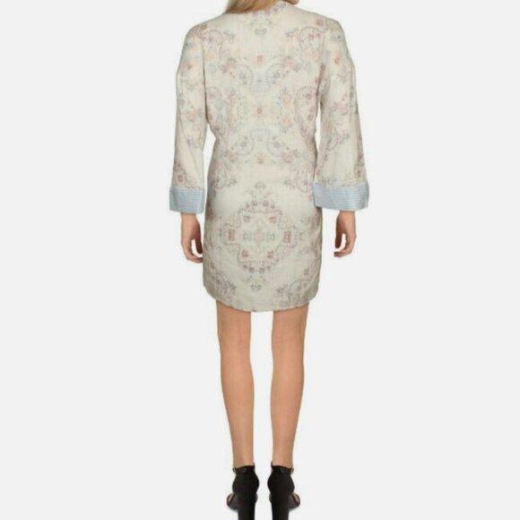 Brand New BCBGMAXAZRIA Women's Gardenia Mixed Print Cotton Dress - Picture 3 of 14